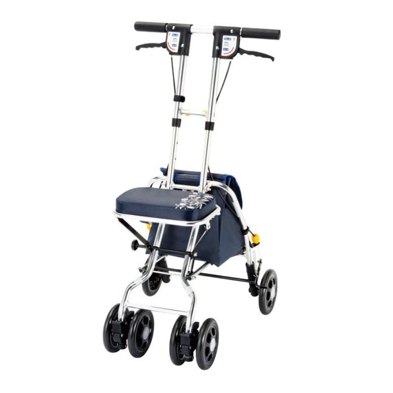 Pull Cart Fold - Opvouwbare rollator met zitting, trekstangrem, lichtgewicht,