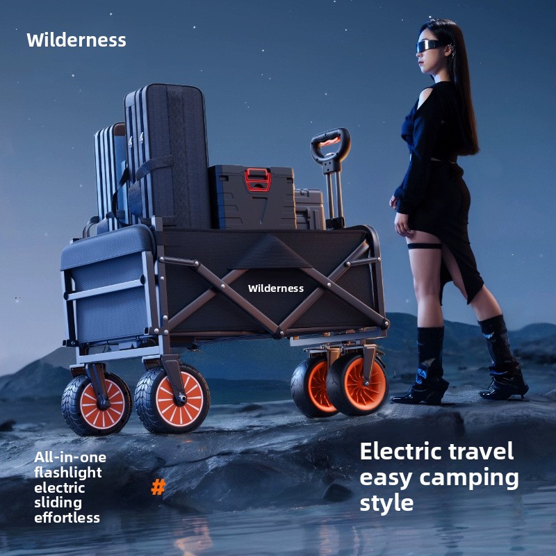 Pull Cart Fold - Elektrische Camper Outdoor Camping Opvouwbare Winkelwagen